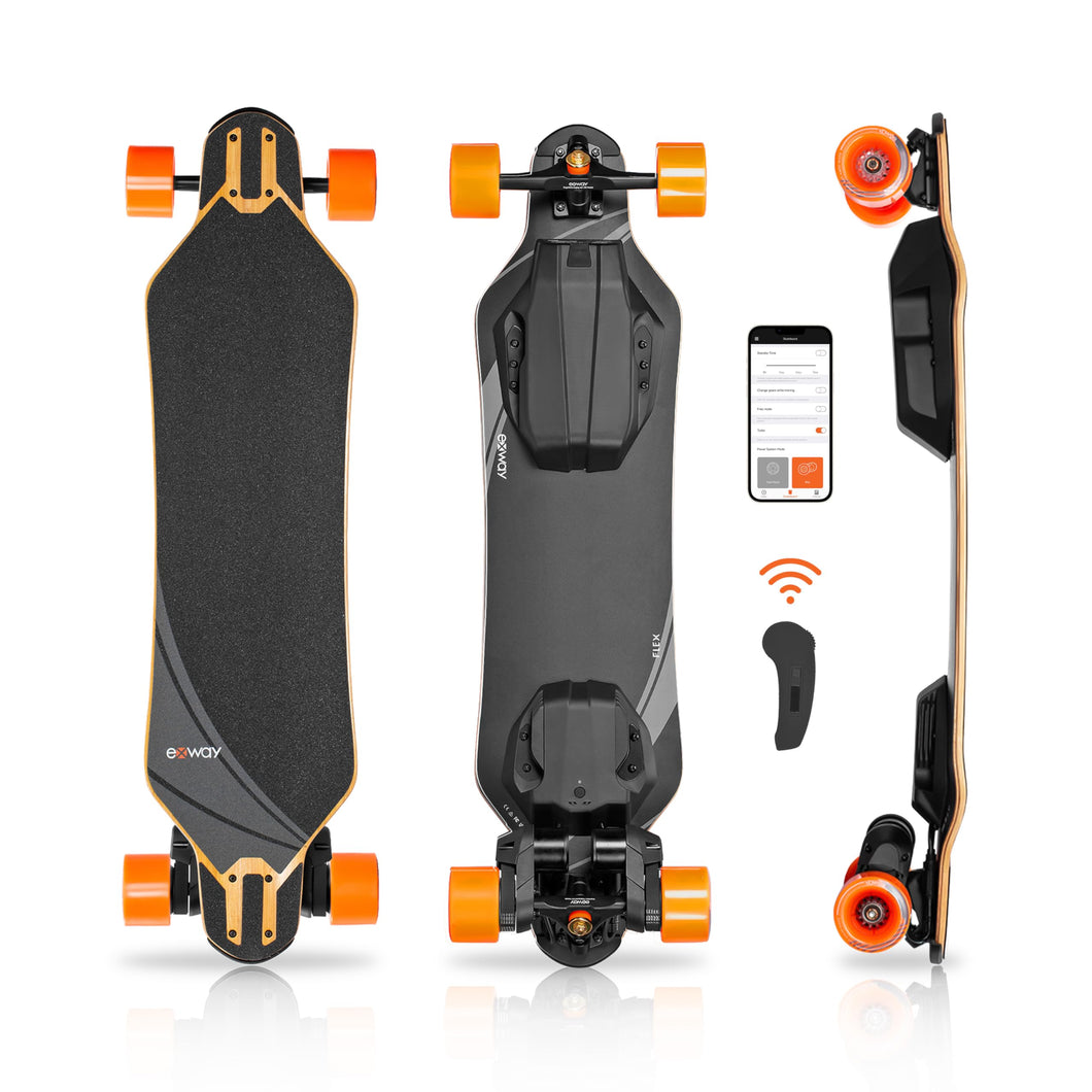 Electric Skateboards with Remote, Top Speed of 25 Mph, 17miles Range, Flexible Tri-Laminate Deck, IP55 Waterproof, Electric Longboard