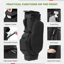 Load image into Gallery viewer, uniHimal Premier 14-Way Golf Stand Bag, Lightweight Leather Classic Black
