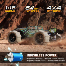Load image into Gallery viewer, 1/16 Scale 4WD Brushless RC Truck Max 40 MPH Fast RC Cars, All Terrains RC Car with Independent ESC 4X4 Off-Road Semi-Truck
