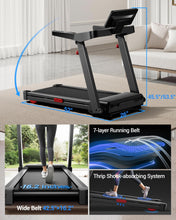 Load image into Gallery viewer, LONTEK Treadmill with Auto 20% Incline - Black Blue
