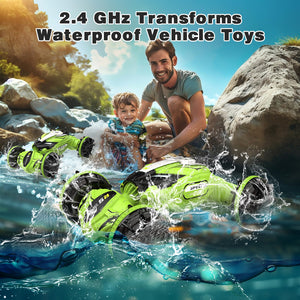 Amphibious Remote Control Car Boat - 4WD Gesture RC Stunt Car 2.4 GHz Transforms Waterproof Vehicle Toys