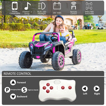 Load image into Gallery viewer, 24V 4WD 10Ah 2-Seater Kids Ride On UTV XXXL with Parents Remote Control, 4X4 Off-Road Battery Powered Electric Toy Car Side, Pink
