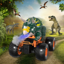 Load image into Gallery viewer, Remote Control Dinosaur Truck Toys for Kids Boys 3-5 4-7, 2.4GHz RC Dino Car Toys with Light, Sound &amp; Spray
