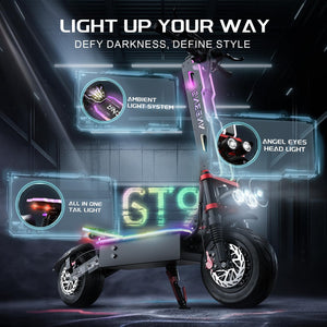 Electric Scooter, 7000W Dual Motor, 55 MPH Max Speed and 60V 38Ah Battery, Large Display, 12" High-Speed Tires Commuting Electric Scooter