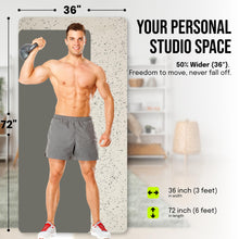 Load image into Gallery viewer, Gogokiwi Extra Wide Yoga Mat for Men Women (72"L x 36"W) Non Slip Fitness &amp; Exercise Mat with Alignment Marks for Yoga, Pilates, Floor Workouts, Stone White
