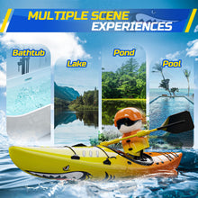 Load image into Gallery viewer, RC Kayak Boat for Kids,2.4 Ghz Remote Control Shark Boat Toys W/LED Light for Pools, Lake, Bathtub Never Capsize Summer Outdoor Water Toys
