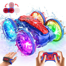 Load image into Gallery viewer, Amphibious Remote Control Car Boat, Spider Toys for Ages 6 7 8 9 10 11 12, 360° Gesture Sensing RC Vehicle, 4WD Waterproof Stunt Car
