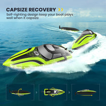 Load image into Gallery viewer, RC Boat with LED Light, 30+ Mins, Self Righting Remote Control Boat for Pools &amp; Lakes, 20+ MPH, 2.4GHz Racing Boats, 2 Battery, Pool Toys
