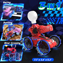 Load image into Gallery viewer, Amphibious Remote Control Car for Boys Kids - 4WD Waterproof 2.4 GHz 360°Rotation RC Stunt Car - Water and Land Pool Toys Cars
