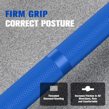 Load image into Gallery viewer, RitFit Elite 7ft Olympic Barbell, Robust 45lb Barbell for Weightlifting and Powerlifting, Superior Olympic Bar with Exceptional 500lbs Load Capacity, Weight Bar for 2” Standard Plates Sliver/Blue
