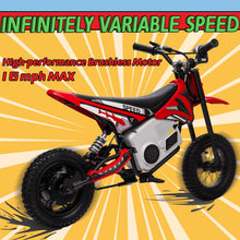 Load image into Gallery viewer, 36V 350W Electric Dirt Bike for Kids 8-14, Up to 16MPH Off-Road Electric Motorcycle with Explosion-Proof Tires - Red
