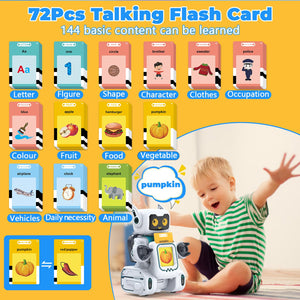 Robot Toys for Kids, Programmable Remote Control Toy, Interactive Toys with Talking Flash Cards, Smart Robot with LED
