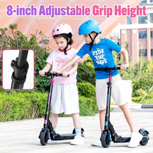 Load image into Gallery viewer, Foldable Electric Scooter for Kids Ages 6-12, Up to 9.3 MPH &amp; 5 Miles, LED Display, Colorful LED Lights, Lightweight (Black Pink)
