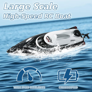 RC Boat-Remote Control Boat for Adults-High Speed 35+ KPH for Pool-Toys for Ages 8-13 (Black)