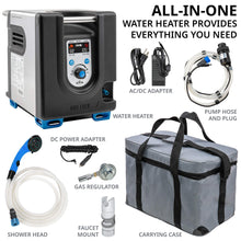 Load image into Gallery viewer, Hike Crew Propane Water Heater &amp; Shower Pump, Built-In Battery, Carry Case
