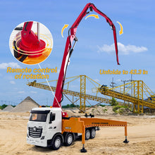 Load image into Gallery viewer, RC Concrete Pump Truck Toy for Kids, 11 Channel 2.4G Diecast Construction Trucks with Working Water Pump
