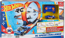 Load image into Gallery viewer, Hot Wheels Toy Car RC Set with 1:64 Scale Remote-Control Vehicle &amp; 30+ Pieces of Race Track to Create Multiple Configurations
