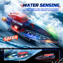 Load image into Gallery viewer, 13 inch Remote Control Boat for Kids, 2.4Ghz RC Spider Boat with LED Lights for Pools and Lakes, Summer Water Toy Gift
