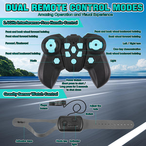 Remote Control Robot Dog Toy for Kids,2.4Ghz 8WD Gesture Sensing Stunt Rc Cars with Music & Light