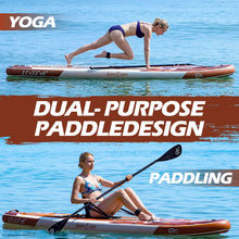 Load image into Gallery viewer, InnoExpo 11' Inflatable Stand Up Paddle Boards with Premium Accessories, Wide Stable SUP Paddle Board Design, Non-Slip Comfort Deck for Youth &amp; Adults (Timber/Kayak Seat)
