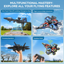 Load image into Gallery viewer, TUEESN RC Plane - 2.4GHz Remote Control Airplane with LED Lights, 360° Stunts &amp; 6-Axis Gyro | Crash-Proof Foam Design | 40 Min Flight | Best Gift for Kids (Beginner Friendly)
