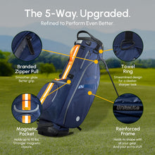 Load image into Gallery viewer, 5-Way Linkslite Waterproof Lightweight Golf Stand Bag (Atlantic Dawn)

