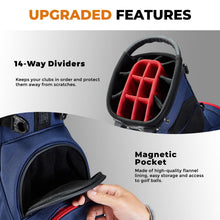 Load image into Gallery viewer, uniHimal 14-Way Golf Stand Bag, Lightweight Golf Bag for Men Navy Blue
