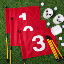 Load image into Gallery viewer, Burbell Golf Flag Stick 6ft, 3 Set Putting Green Flags, Red
