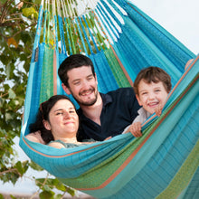 Load image into Gallery viewer, LA SIESTA Flora Classic Cotton Hammock with TreeMount &amp; Straps - Extra Large Patio Hammock, Indoor/Outdoor, 2 Person - King, Curacao
