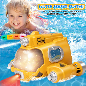 Remote Control Boat, 2.4GHZ Mini RC Boat with Spray Water Pump and Led Lights Lakes & Swimming Pool Toys (Yellow)