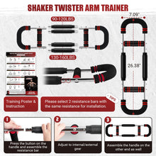 Load image into Gallery viewer, Twister Arm Trainer, 30-120 lbs Adjustable Twister Arm Chest Exerciser with 4 Spring &amp; Poster -Crimson
