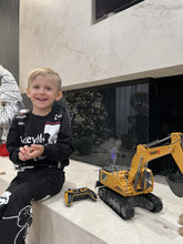 Load image into Gallery viewer, 21&quot; Large Remote Control Excavator Toy with Metal Bucket &amp; Dozer Blade, 15-Channel RC Excavator Toys, 120+Mins/Spray/Sound/Light
