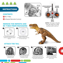 Load image into Gallery viewer, Remote Control RC T Rex Dinosaur Electronic Toy Action Figure Moving &amp; Walking Robot w/Roaring Sounds &amp; Chomping Mouth
