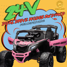 Load image into Gallery viewer, 24V Ride on Toys for Big Kids,Kids Electric Ride on Car UTV 4WD/2WD,High Speed Power Wheels with EVA Rubber Tires - Pink
