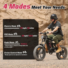 Load image into Gallery viewer, E2 Electric Bike for Adults, Full Suspension, 48V13Ah Removable Battery, Up to 28MPH &amp; 46.6 Miles (PAS), 750W Ebike
