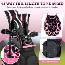 Load image into Gallery viewer, Tangkula Golf Cart Bag, 14-Way Full Length Dividers, Pink
