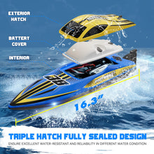 Load image into Gallery viewer, Brushless RC Boat 30+MPH, Big Remote Control Boats for Adults and Kids, Fast Racing Boat with Self-Righting, LED Lights
