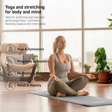 Load image into Gallery viewer, MSPORTS Thick Yoga Mat Premium Non Slip – Extra Comfortable Exercise Mat for Home Workouts, Pilates, Stretching &amp; Gym – Cushioned NBR Foam, Yoga Mat with Strap, for Women &amp; Men (Grey, 74. 5 x 32 x 0.6 in)
