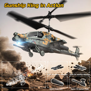 RC Helicopter for Adults & Kids, 2.4GHz Military Remote Control Helicopter, 2 Batteries, 26 Mins Flight, LED Lights, Altitude Hold