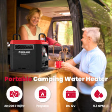 Load image into Gallery viewer, GASLAND GoShower 3 Portable Tankless Water Heater, Rechargeable Camping Shower with Built-in Battery, Instant Hot Water System, 12V Car Powered Outdoor Water Heater for Camping
