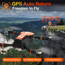 Load image into Gallery viewer, GPS Drone with Camera for Adults Professional, Auto Return Follow Me FPV Video Drones with Brushless Motor, Circle Flight Waypoint Fly, Foldable RC Mini Quadcopter for Beginners Under 250G Gifts
