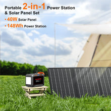 Load image into Gallery viewer, MARBERO 148Wh Solar Generator with Panels Included Solar Panel Kit 40W

