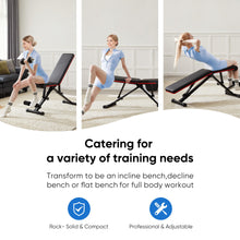 Load image into Gallery viewer, Aidoly Adjustable Weight Bench for Home Gym, Foldable Workout Equipment for Full Body Strength Training, Incline Decline Sit-Up Bench, 795LBS Capacity for Chest, Shoulders, Arms
