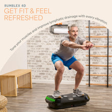 Load image into Gallery viewer, Lifepro Rumblex 4D Curved Vibration Plate Exercise Machine — Triple Motor, 7 Modes &amp; 60 Speeds Vibrating Platform Machine — Full Body Vibration Plate for Lymphatic Drainage &amp; at Home Workout
