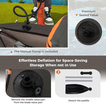 Load image into Gallery viewer, Goplus Inflatable Float Tube, Fishing Belly Boat w/Paddle, Flippers, Fish Ruler, Pump, Storage Bag, Adjustable Straps, 350LBS Load Capacity (Gray, W/Rod Holder)
