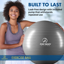 Load image into Gallery viewer, ProBody Pilates Exercise Ball - Multiple Sizes Gym Grade Balance Ball for Fitness- (Silver, 65 cm)
