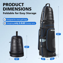 Load image into Gallery viewer, Golf Travel Bags for Airlines with Wheels, Hard Case Top and 1680D Heavy Duty Oxford Protect Golf Clubs, Lightweight and Easy to Maneuver, Black and Blue
