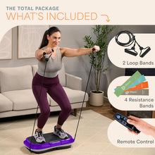 Load image into Gallery viewer, Lifepro Waver Vibration Plate Exercise Machine – High-Intensity Vibration Plate for Lymphatic Drainage – Full-Body Workout Vibrating Platform with Loop Bands – Fitness Equipment for Strength &amp; Toning
