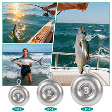 Load image into Gallery viewer, Chiliqi Disc Sinkers Lead Fishing Weight, Coin Sinkers for Saltwater Freshwater Fishing Weight, Surf Fishing Trolling Catfishing Weight Tackle 1oz 2oz 3oz (3oz-24pcs)
