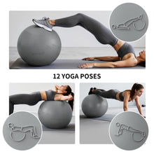 Load image into Gallery viewer, FITMIND Extra Thick Yoga Ball with Training Instruction, Anti-Burst Slip Resistant Exercise Ball -Grey
